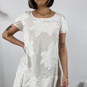White Anthropologie Short Sleeve Dress